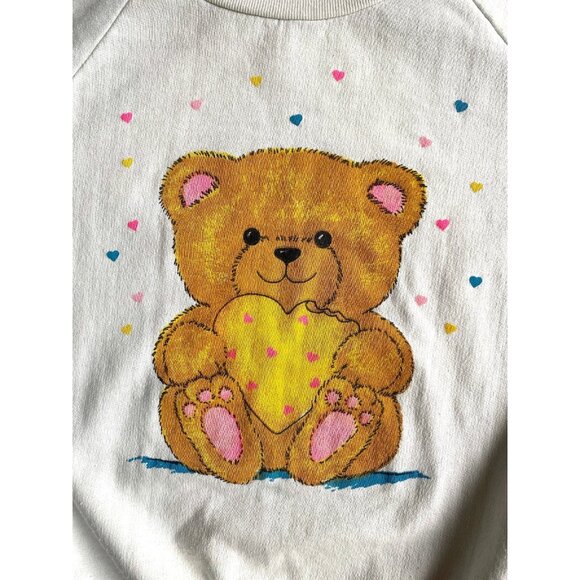 90s vintage teddy bear graphic cute kidcore cartoon pullover crewneck sweatshirt - Picture 7 of 9